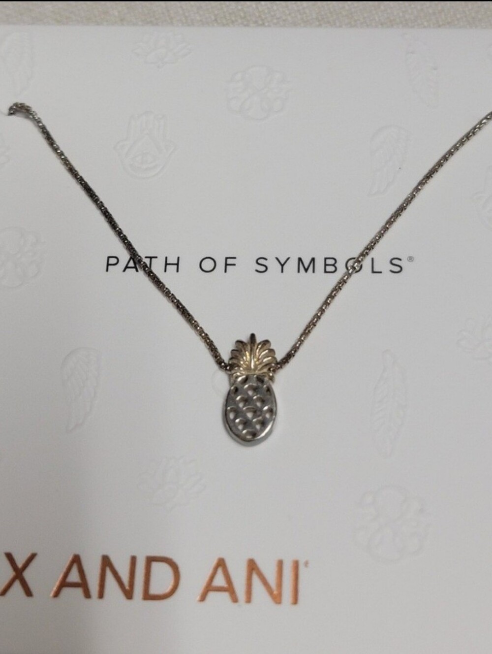 Alex and Ani Two-Tone Pineapple Pendant Necklace in Silver and Gold